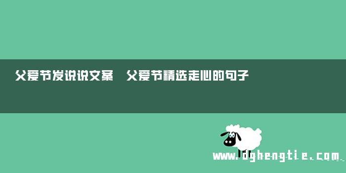父爱节发说说文案 父爱节精选走心的句子